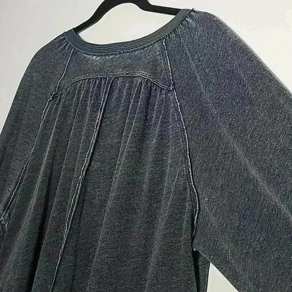 WE THE FREE - FREE PEOPLE Women's Acadia Henley Grey Half Button Shirt Size XS - Picture 15 of 16